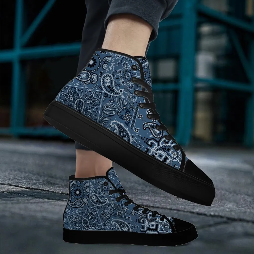 Paisley High Top Canvas Shoes for Men Women High Top Sneakers Lace Up Casual Shoes Gifts for Dad Mom
