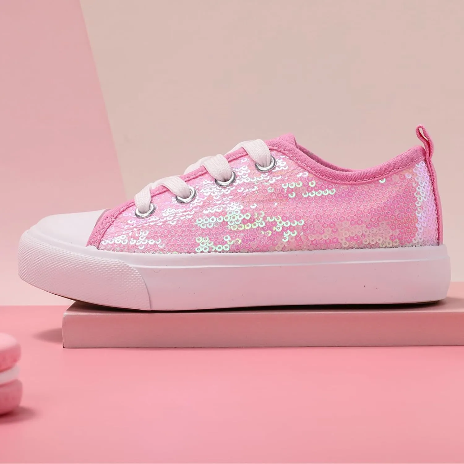 PATPAT Toddler Kid Canvas Sneaker Sparkle Sequins Glitter Shoes Boys and Girls Sneakers Sneakers Shoes