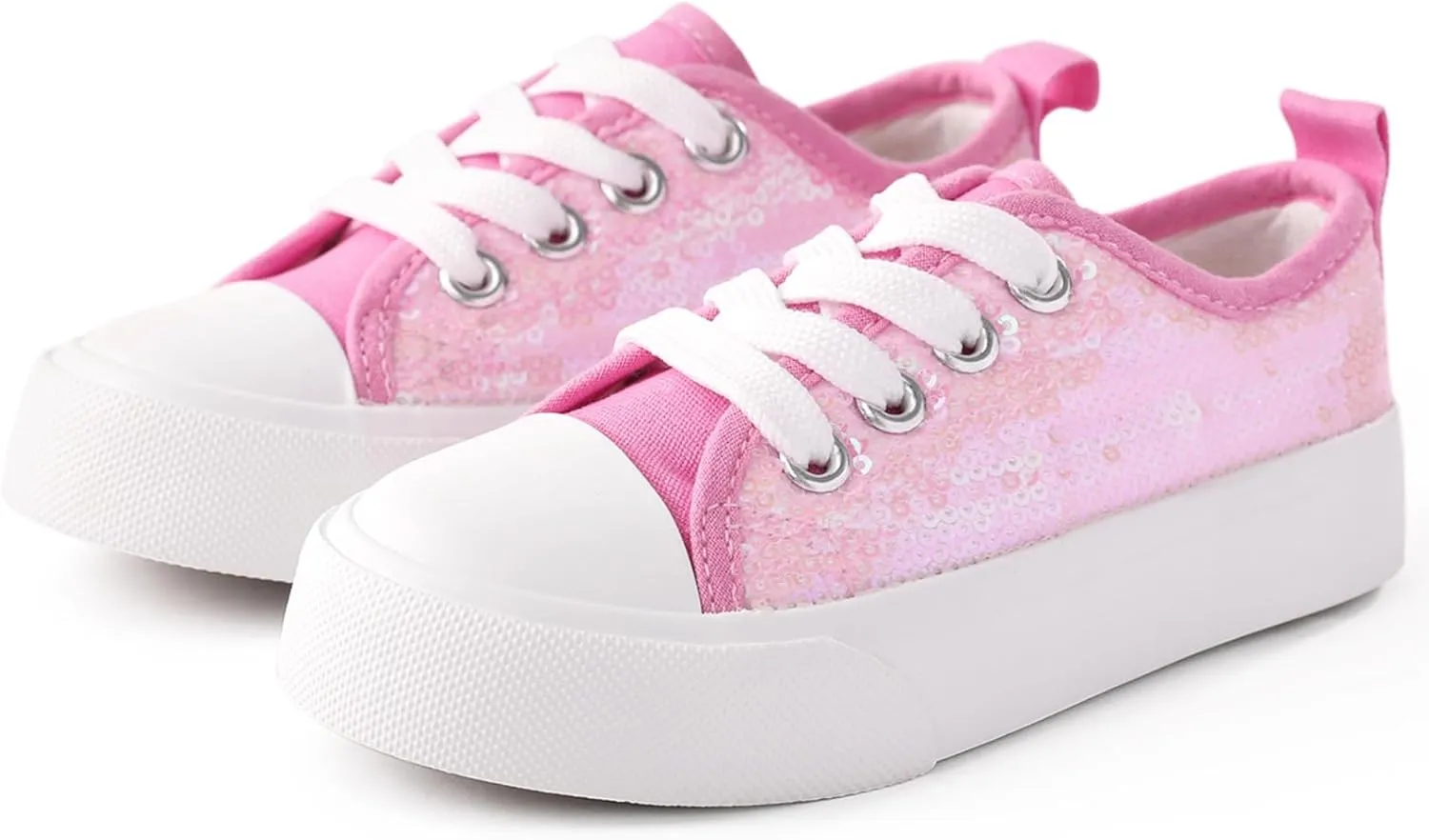 PATPAT Toddler Kid Canvas Sneaker Sparkle Sequins Glitter Shoes Boys and Girls Sneakers Sneakers Shoes