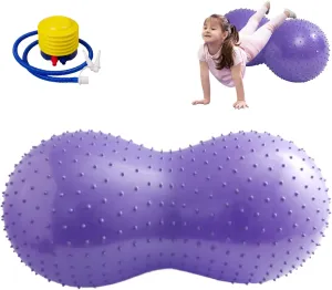Peanut Ball 35x18 Inch Anti Burst Exercise Ball with Air Pump - Thicken PVC for Kids, Pregnancy, Yoga, Home Gym Fitness
