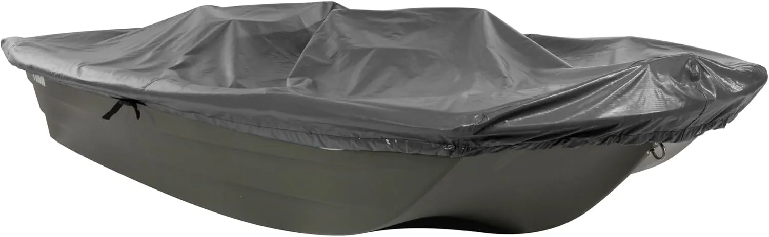 Pelican - Hull Mooring Boat Cover - Heavy Duty Waterproof UV Resistant Marine Grade Polyester - Fits 10-12 ft. Fishing Boats, Grey