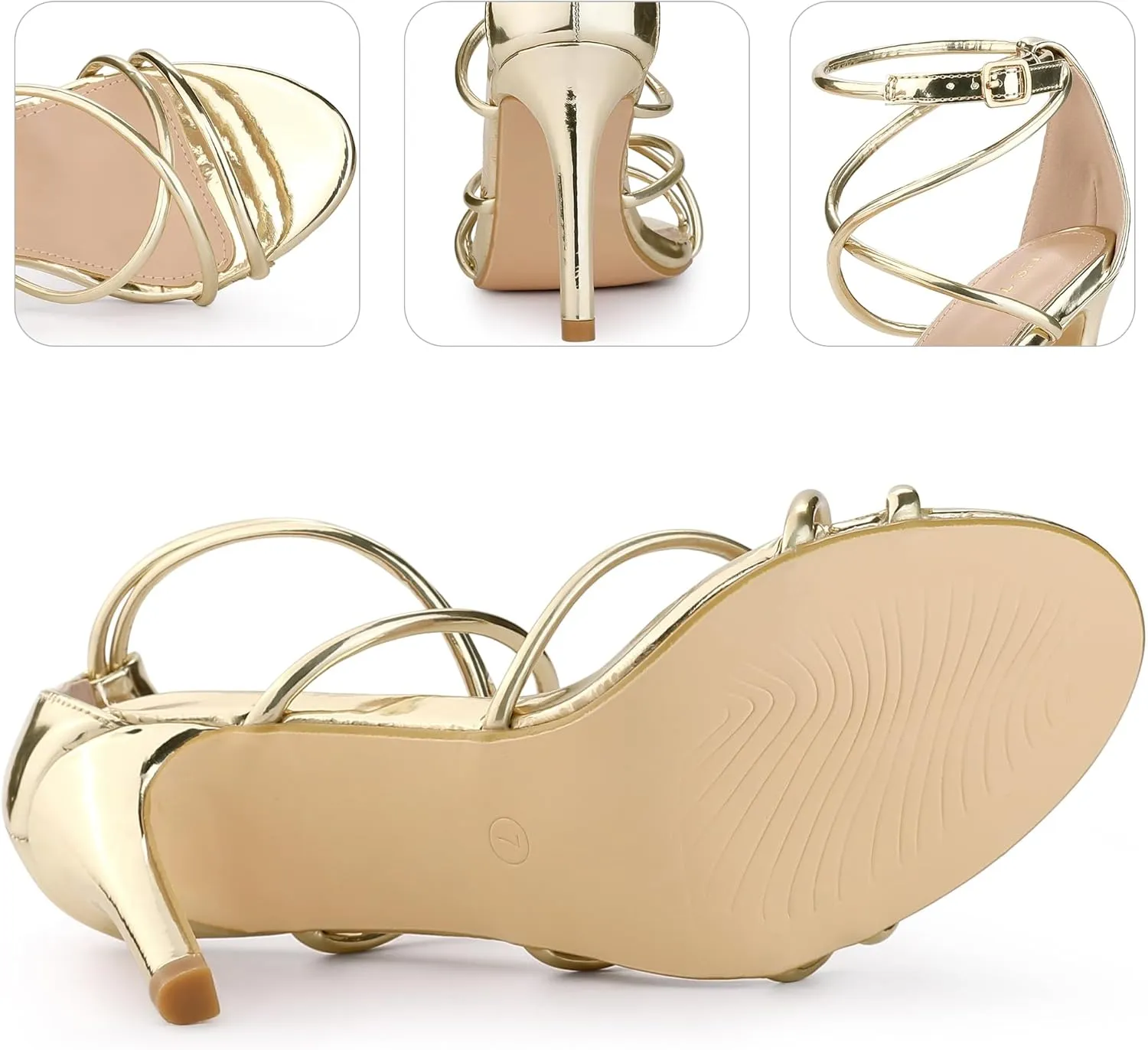 Perphy Crisscross Strappy Open Toe Stiletto Heel Sandals for Women
