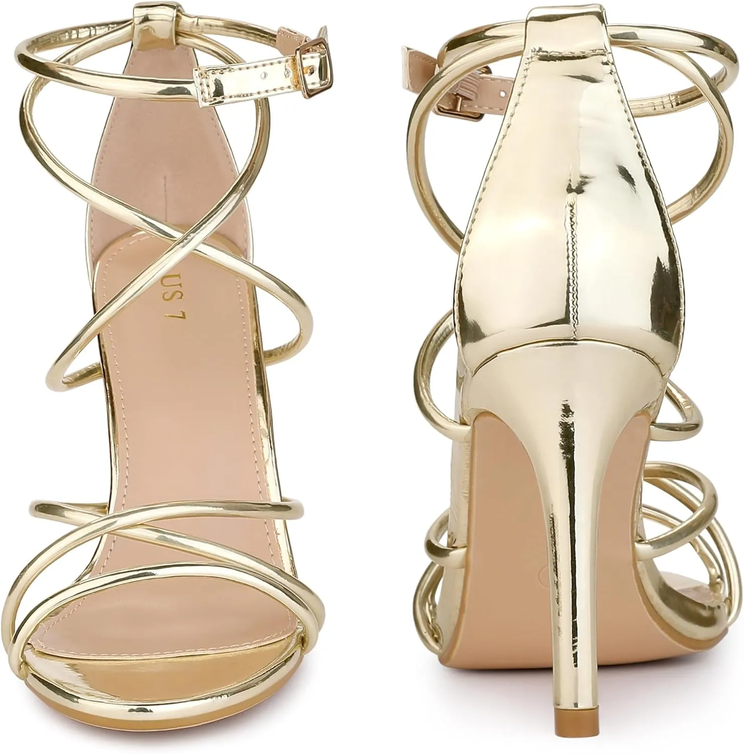 Perphy Crisscross Strappy Open Toe Stiletto Heel Sandals for Women