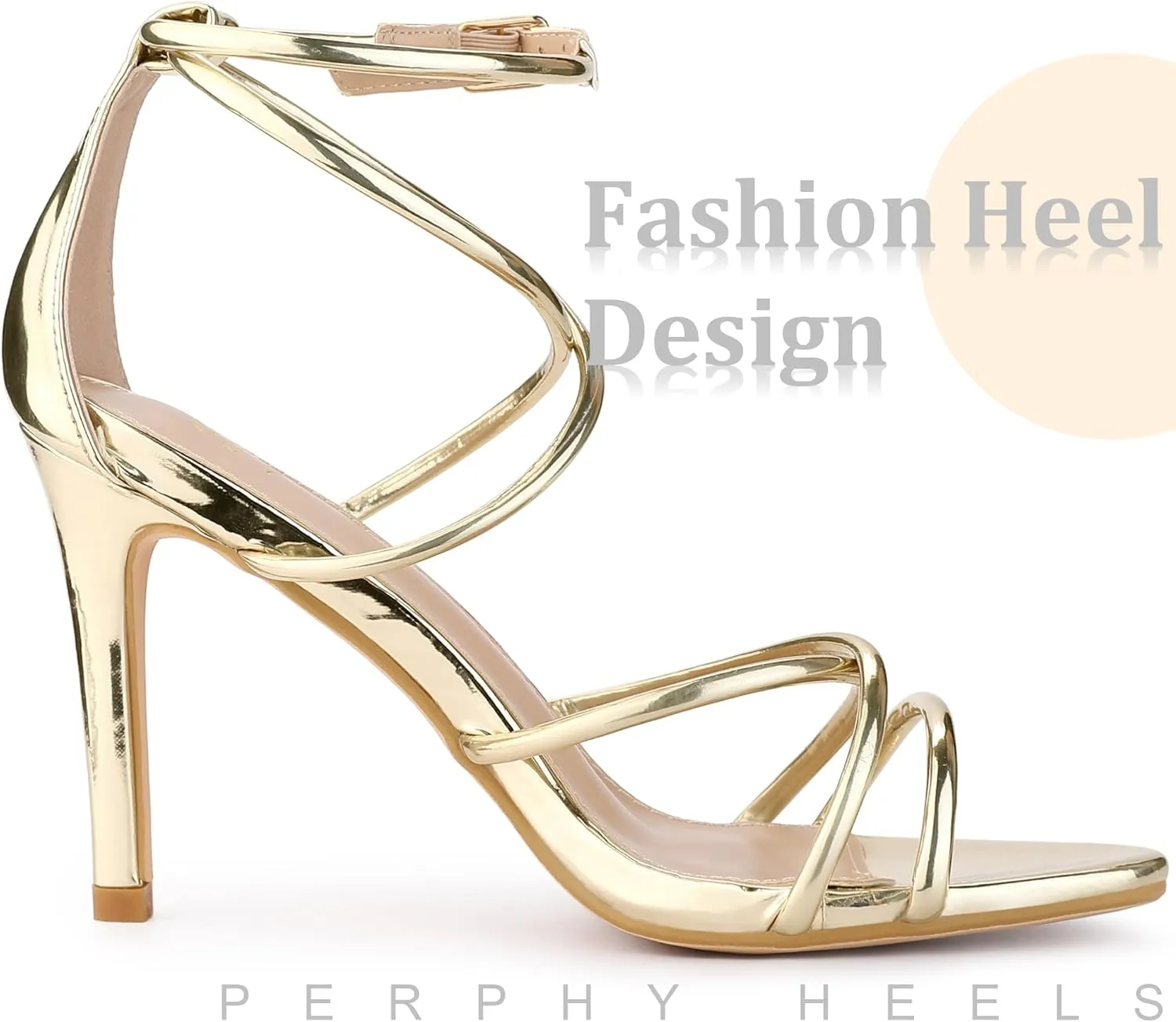 Perphy Crisscross Strappy Open Toe Stiletto Heel Sandals for Women