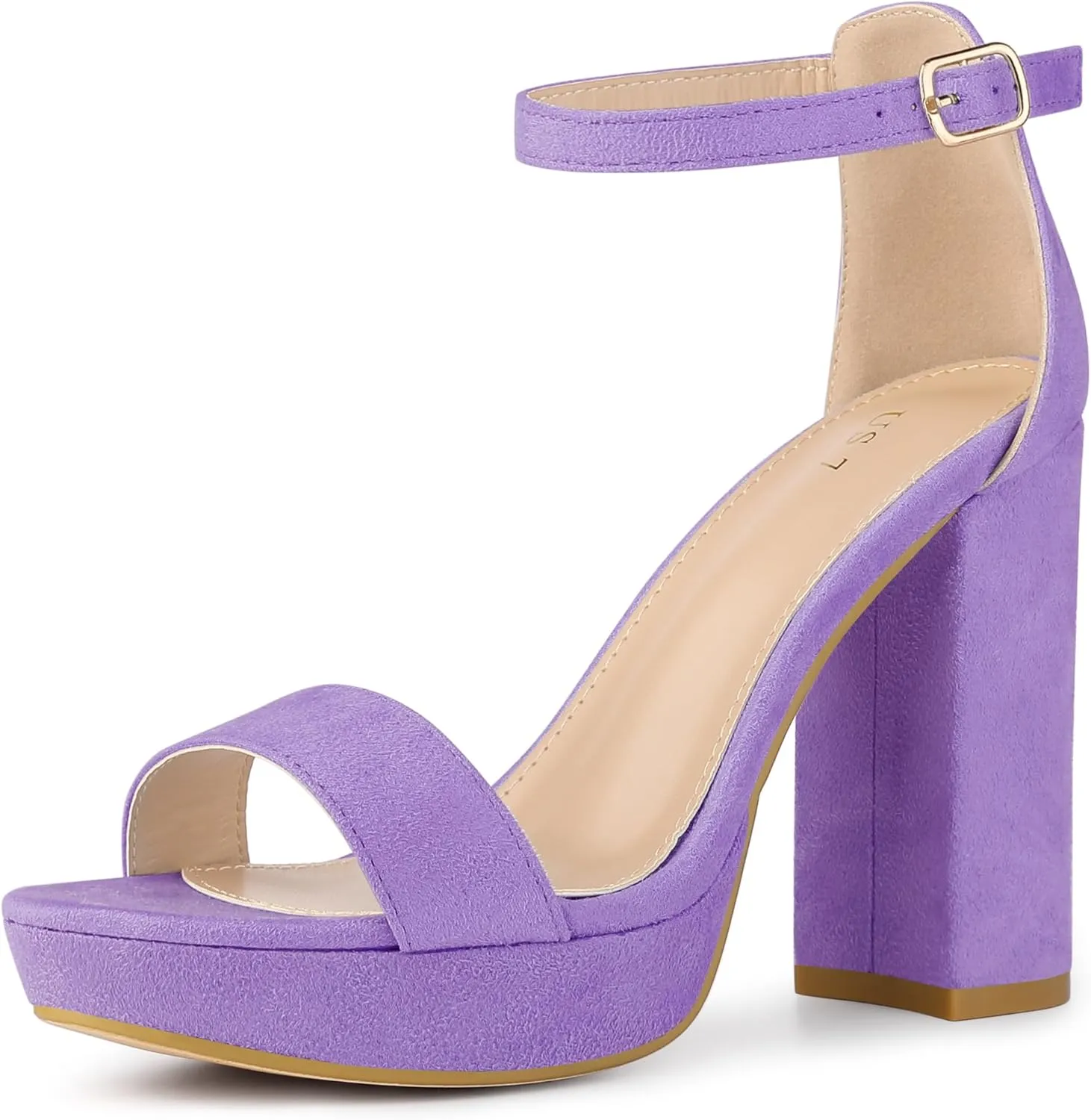 Perphy Platform High Heels Ankle Buckle Strap Chunky Heel Sandals for Women
