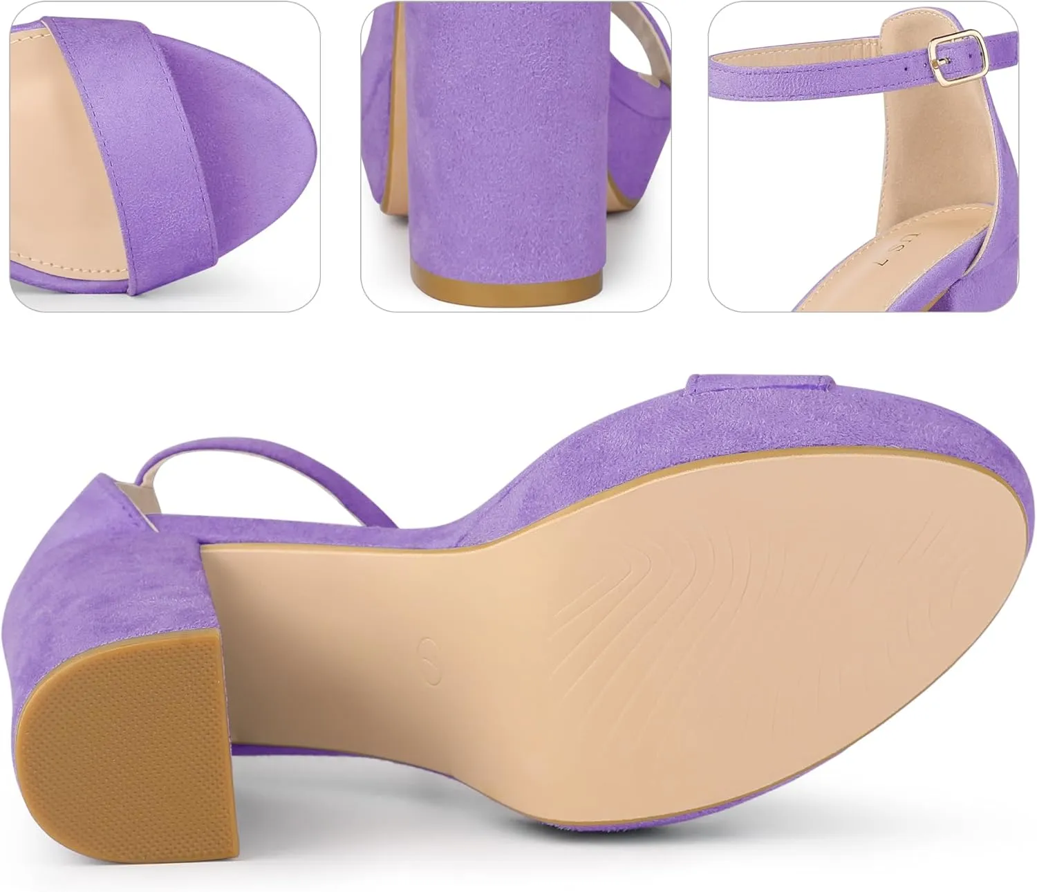 Perphy Platform High Heels Ankle Buckle Strap Chunky Heel Sandals for Women