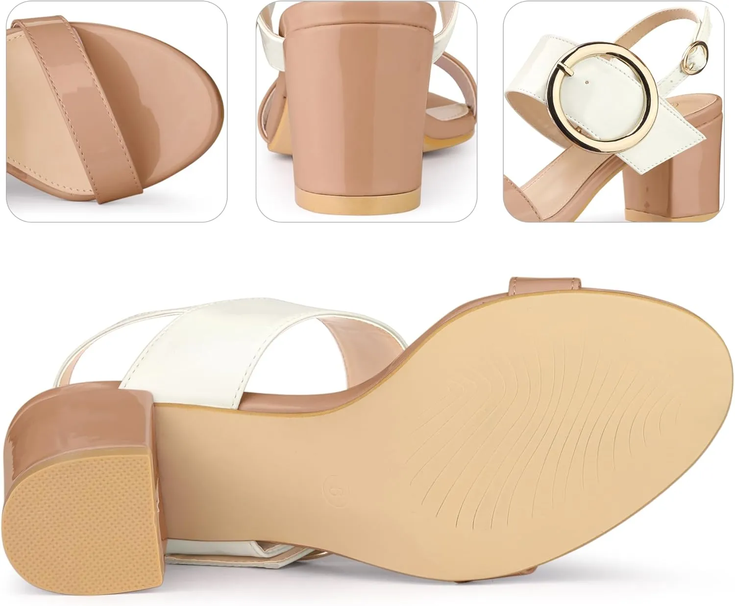 Perphy Slingback Buckle Two Straps Chunky Heel Sandals for Women