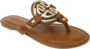 Pierre Dumas Women's Colored Flat Sandals 8.5 Limit-24 by PD New Tan PU 6
