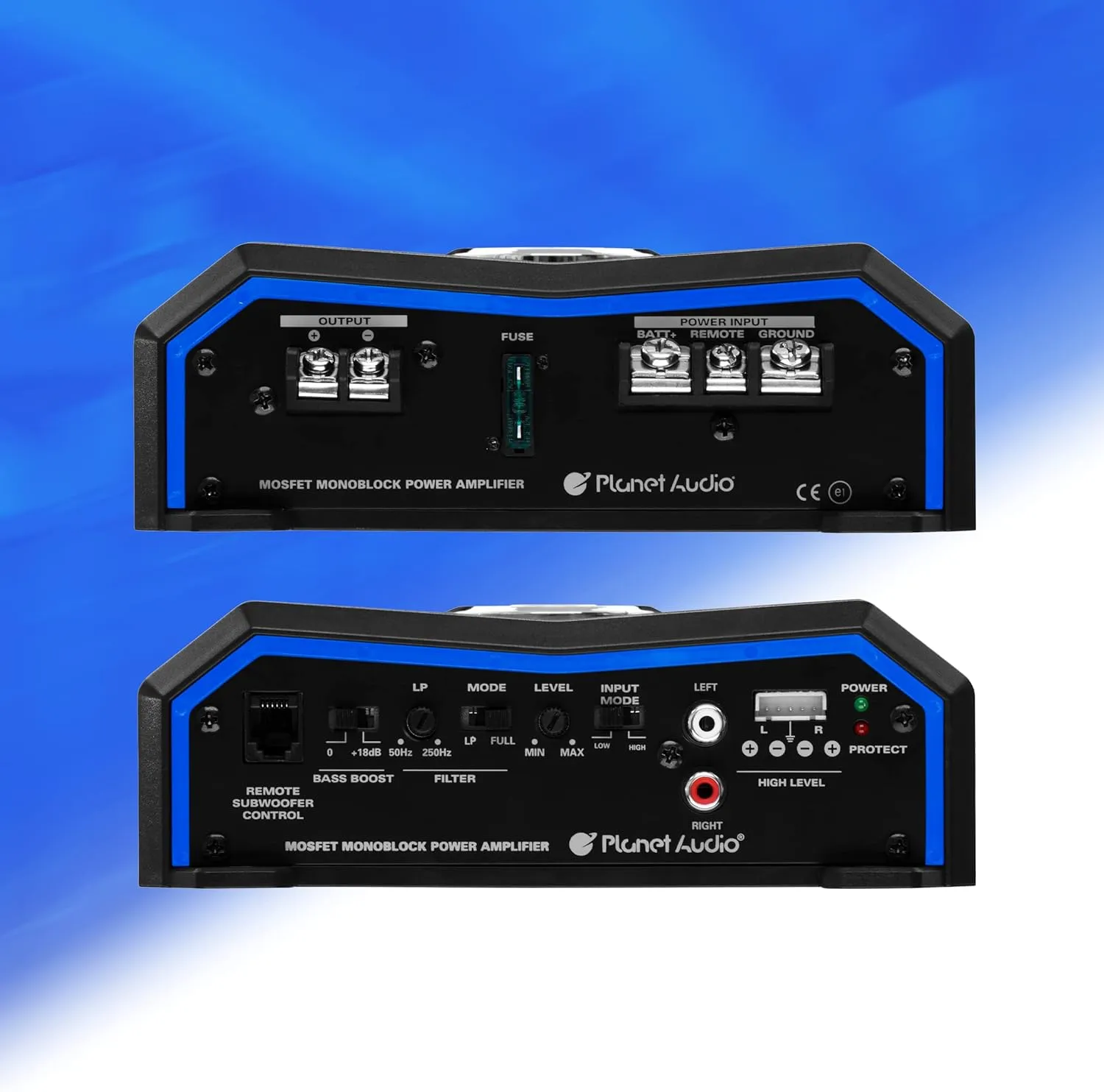 Planet Audio PL1500.1M Monoblock Car Amplifier - 1500 Watts, 2/4 Ohm Stable, Class A/B, Mosfet Power Supply