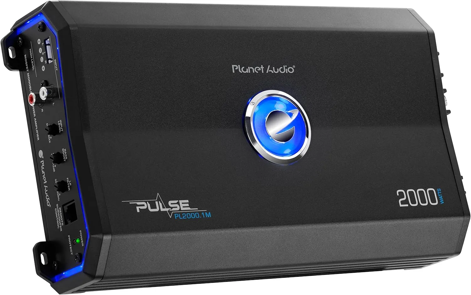 Planet Audio PL2000.1M Monoblock Car Amplifier - 2000 High Output, Low/High Level Inputs, Low Pass Crossover, MOSFET, Hook Up to Subwoofer for Bass