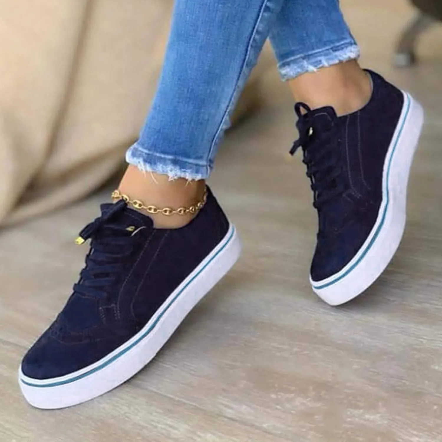 Platform Sneakers for Women Wide Width Slip On Walking Shoes with Arch Support Women Slip On Shoes Wide Feet Women's Fashion Sneakers Red Zapatos Sin Cordones para Mujer Verde Militar