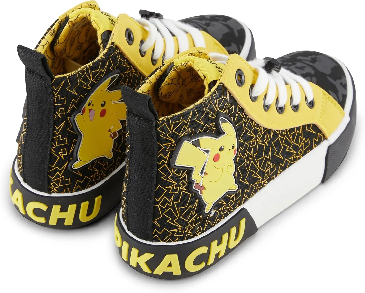 Pokemon Boys Pikachu Athletic Sneakers - Boys Pikachu High Top Shoes - Pikachu Charmander Bulbasaur High Top Lace Up Sneakers