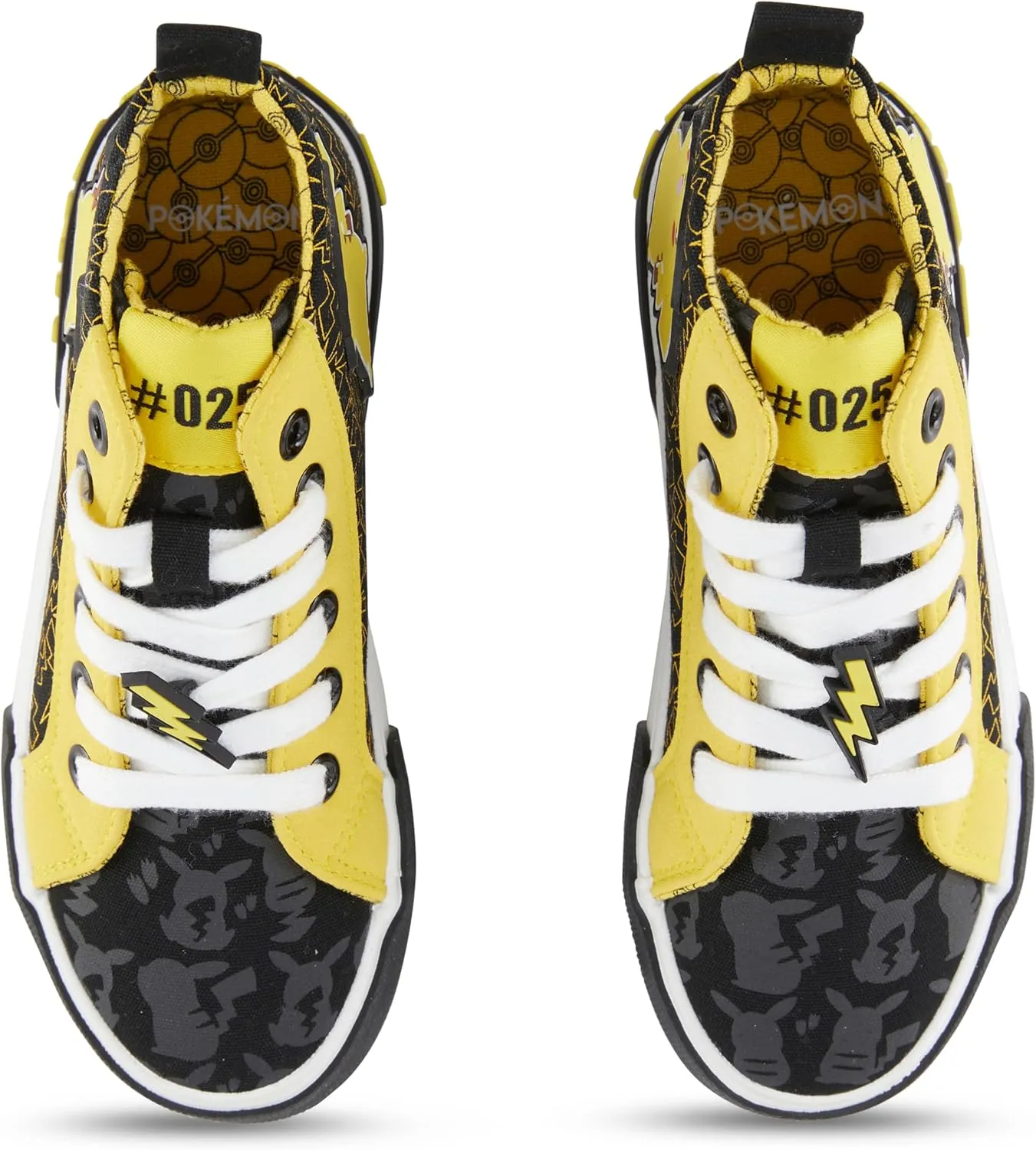 Pokemon Boys Pikachu Athletic Sneakers - Boys Pikachu High Top Shoes - Pikachu Charmander Bulbasaur High Top Lace Up Sneakers