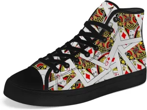 Poker High Top Canvas Shoes Playing Cards High Top Sneakers Lace Up Casual Shoes Gifts for Men Women