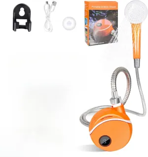 Portable Camping Shower with LED Display – Rechargeable Shower Pump System with Portable Shower Head, Ideal Camp Shower for Outdoor Use by Campers, Vanlifers & Travelers