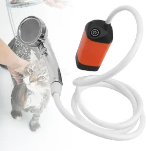 Portable Camping Shower,Handheld Adjustable Sprayer with Filter & Indicator Light, Electric Shower Pump with LED Temperature Display,for Camping, Hiking, Traveling