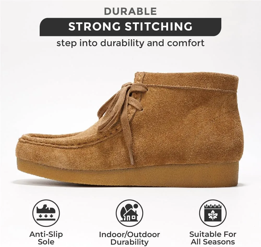 Project Cloud Genuine Leather Ankle Boots for Women - Lightweight & Non Slip Womens Shoes - Memory Foam Insole Chukka Boots - Water Resistant Fashion Shoes for Women 2025 (Wally Boot)