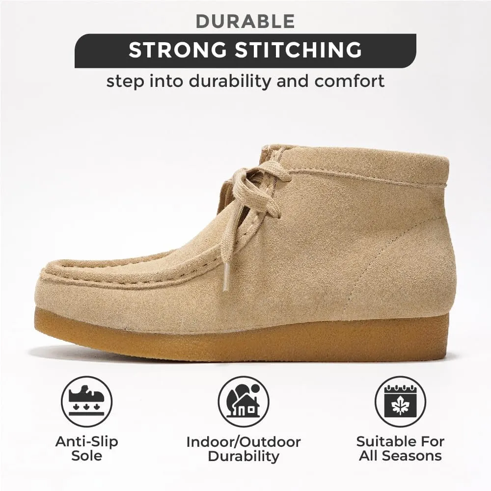 Project Cloud Genuine Leather Ankle Boots for Women - Lightweight & Non Slip Womens Shoes - Memory Foam Insole Chukka Boots - Water Resistant Fashion Shoes for Women 2025 (Wally Boot)