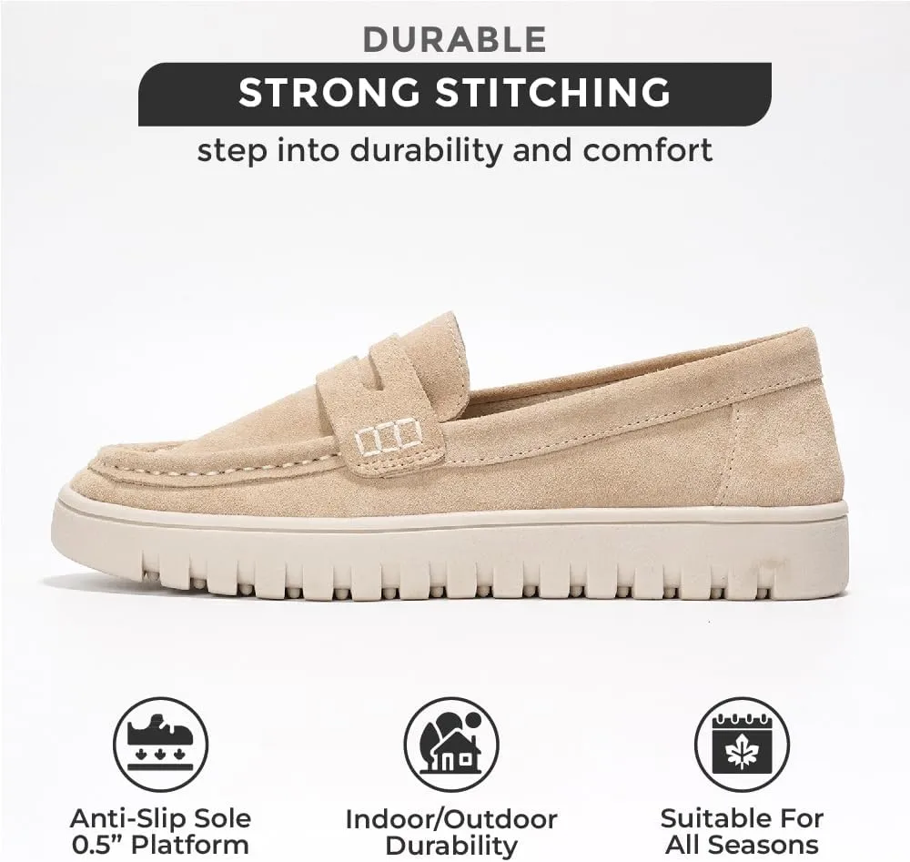Project Cloud Genuine Leather Shoes for Women - Comfortable Womens Shoes with Memory Foam - Non Slip Womens Footwear Flexible Sole - Women's Fashion Sneakers for 2025