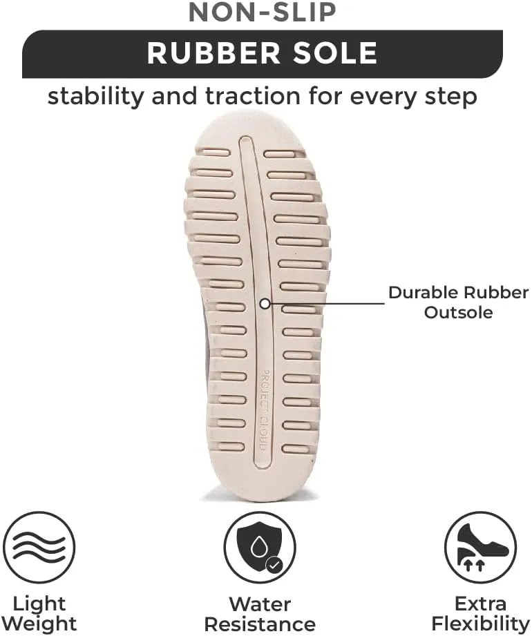 Project Cloud Genuine Leather Shoes for Women - Comfortable Womens Shoes with Memory Foam - Non Slip Womens Footwear Flexible Sole - Women's Fashion Sneakers for 2025