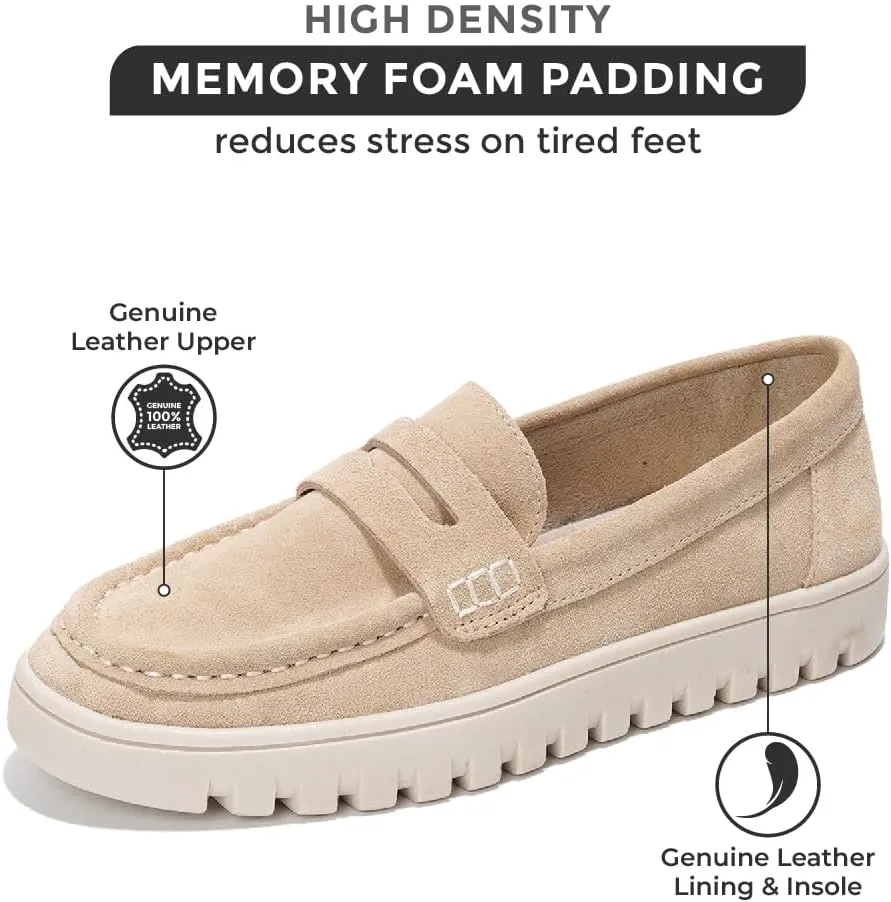 Project Cloud Genuine Leather Shoes for Women - Comfortable Womens Shoes with Memory Foam - Non Slip Womens Footwear Flexible Sole - Women's Fashion Sneakers for 2025