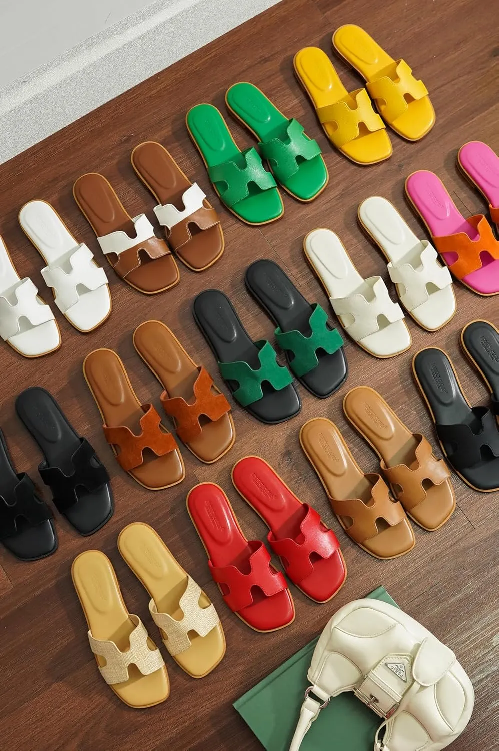 Project Cloud Genuine Leather Summer Sandals for Women 2025 - Fashion Flat Womens Sandals with Memory Foam Insole Slides Sandals Women Footwear - Mules Women's Sandals (Jannel)