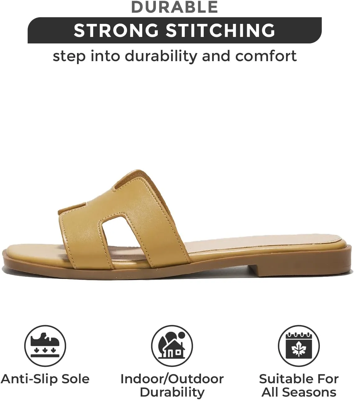 Project Cloud Genuine Leather Summer Sandals for Women 2025 - Fashion Flat Womens Sandals with Memory Foam Insole Slides Sandals Women Footwear - Mules Women's Sandals (Jannel)