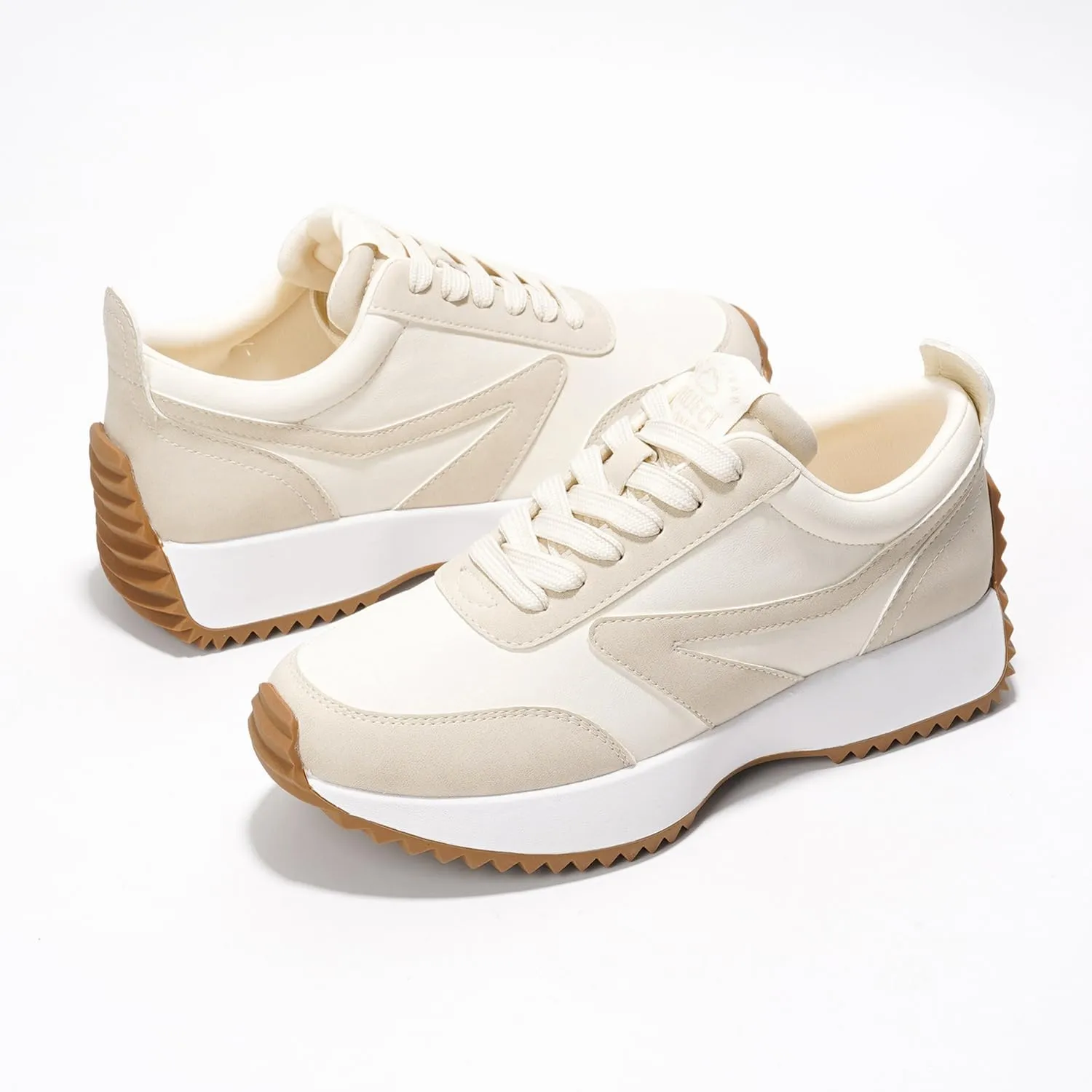 Project Cloud Womens Sneakers - Memory Foam Insole and Lightweight Spring Shoes - Non-Slip Lace Up Trendy Shoes - Fashion Sneakers for Women 2025