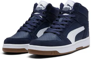 PUMA Men's Rebound Layup Mid Shoes Sneaker, Navy-White, 13
