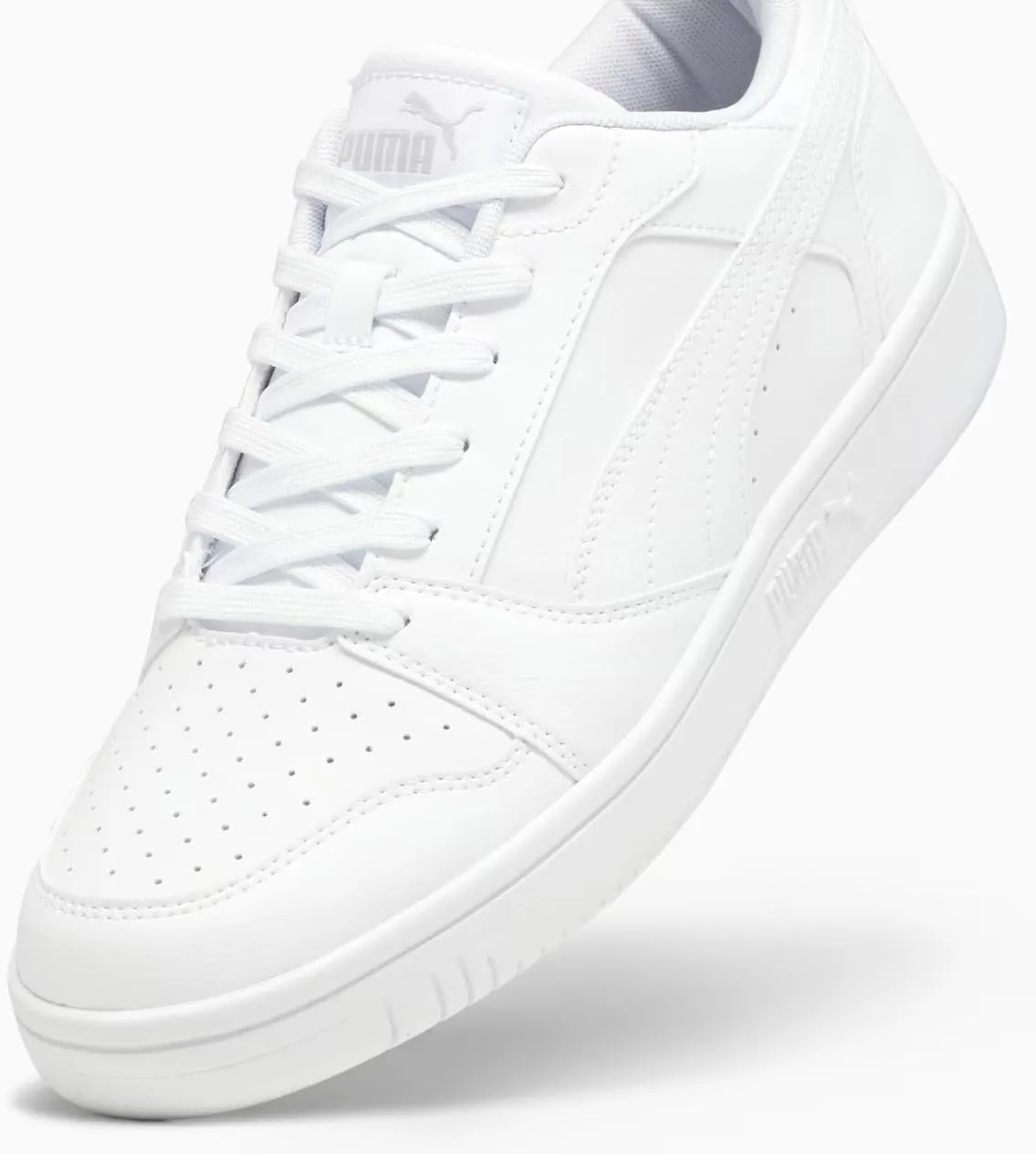 Puma Mens Rebound V6 Low Lace Up Sneakers Shoes Casual - White