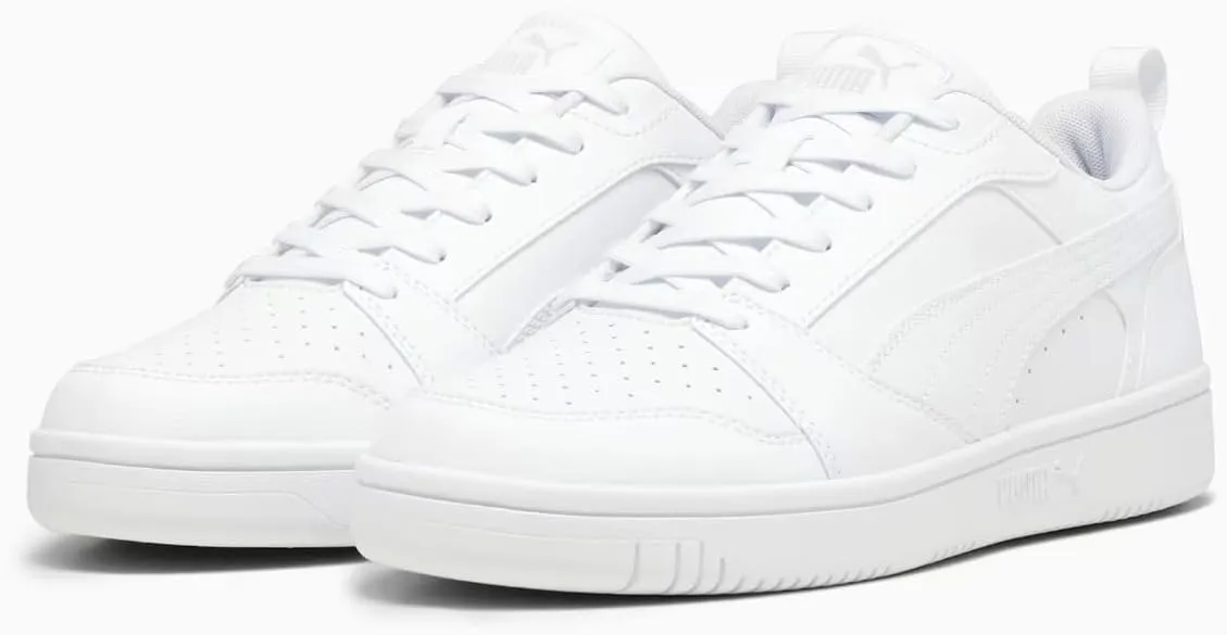 Puma Mens Rebound V6 Low Lace Up Sneakers Shoes Casual - White