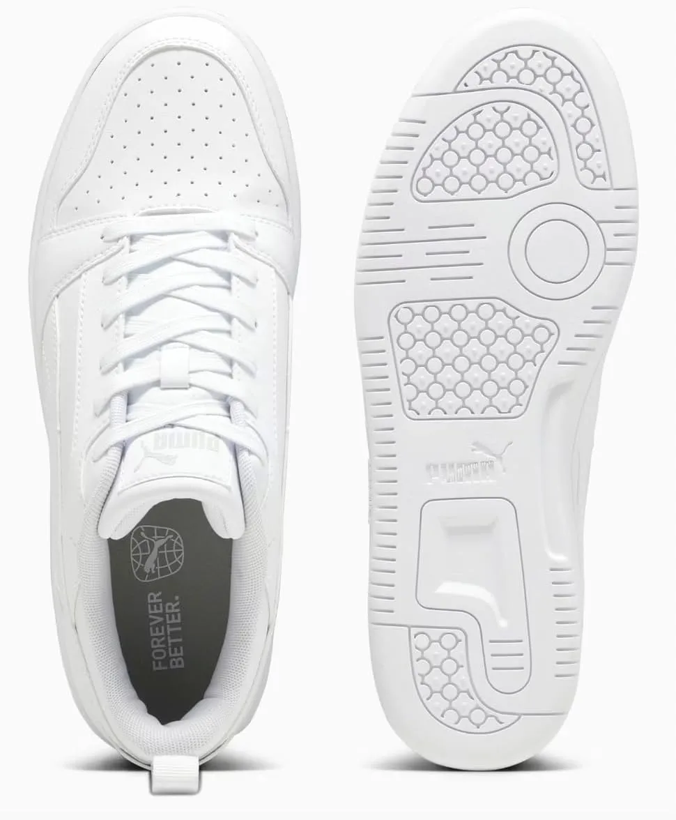 Puma Mens Rebound V6 Low Lace Up Sneakers Shoes Casual - White