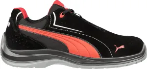 PUMA Men's Touring Suede Low Industrial Shoe, Black-red, 9.5