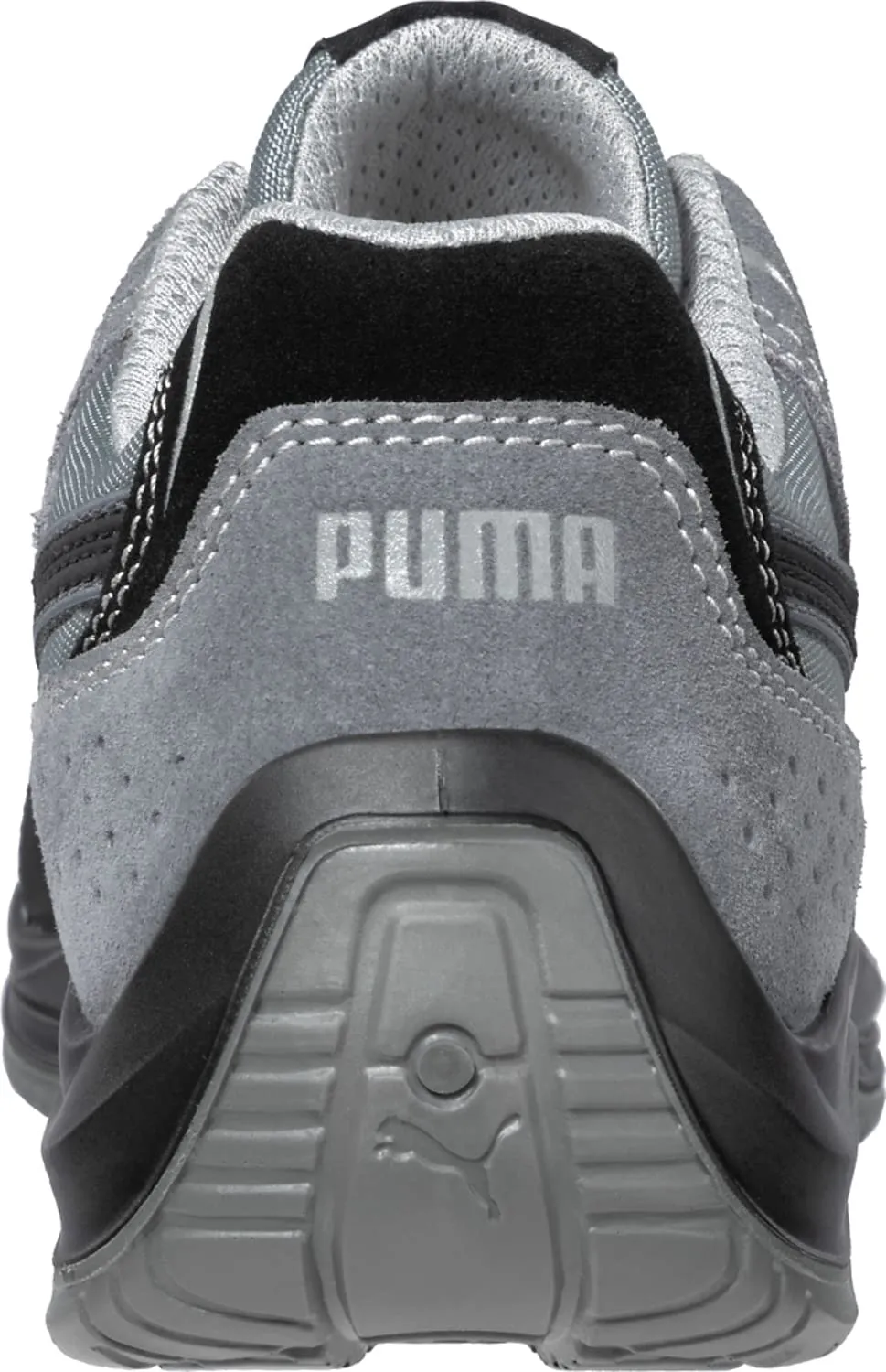 PUMA Men's Touring Suede Low Industrial Shoe, Black-red, 9.5