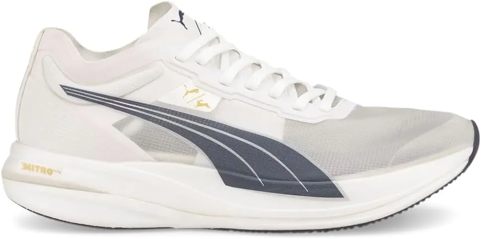 PUMA Mens Tracksmith X Deviate Nitro Elite Racer Running Sneakers Shoes - White - Size 8.5 M