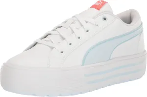 PUMA Women's Kaia 2.0 Mid Shoes, White-ICY Blue-Electric Blush, 11