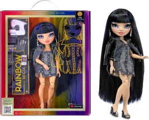Rainbow High Kim- Denim Blue Fashion Doll. Fashionable Outfit & 10  Colorful Play Accessories. Great Gift for Kids 4-12 Years Old and Collectors.