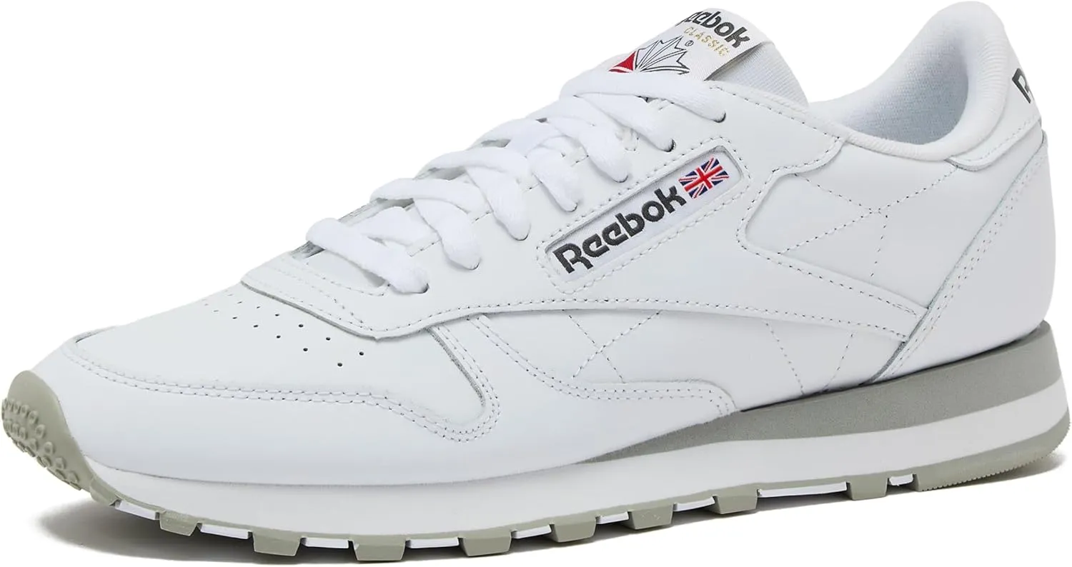 Reebok Classic Leather Sneakers for Men - Black or White Tennis Mens Shoes Size 6 to 18