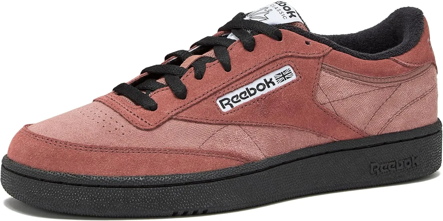 Reebok Club C 85 Tennis Shoes, Casual Fashion Sneakers for Men, Scortched Earth/Black/White, 7.5