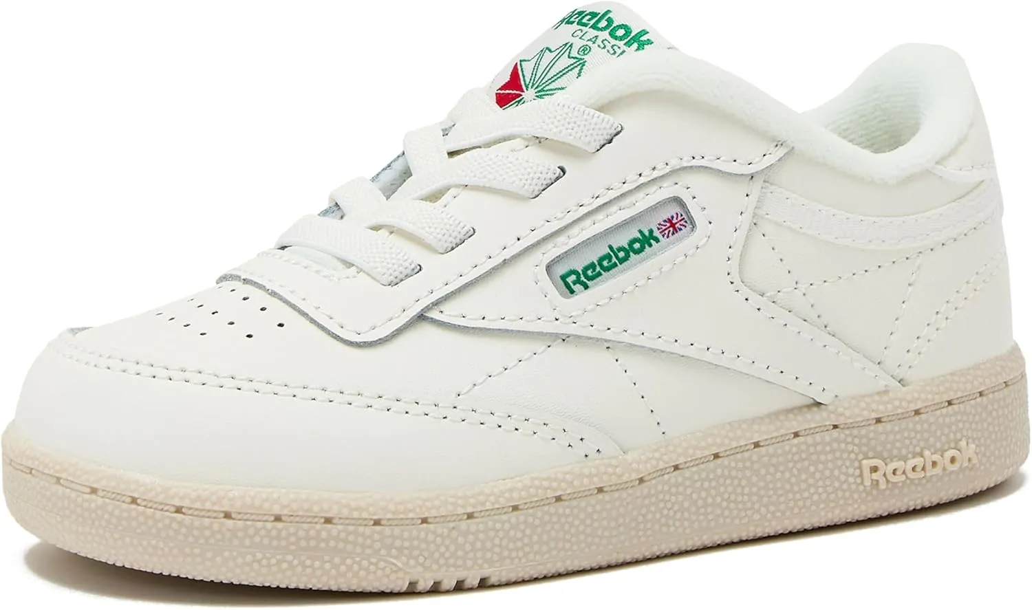 Reebok Kids Club C Sneaker, Toddler Chalk/Glen Green, 4 US Unisex