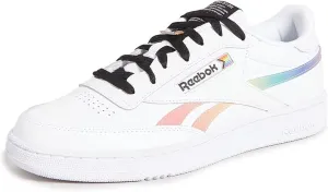 Reebok Men's Club C Revenge Pride Sneakers, White/White/Black, 8 Medium US