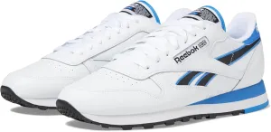 Reebok Unisex Classic Leather Sneakers Legacy, White/Kinetic Blue/Black, 4 US Men