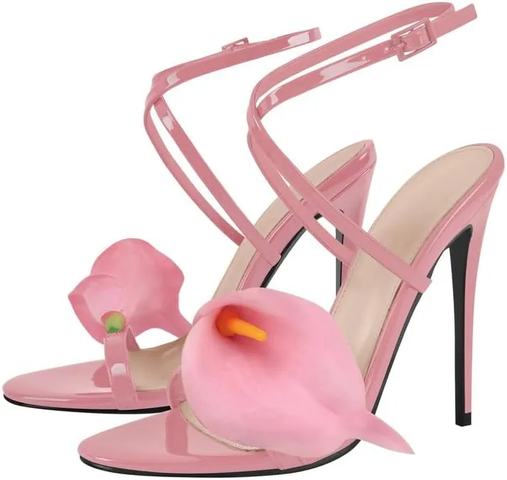 Richealnana Women's Ankle High Heeled Ankle Strap Stilletos Sandals