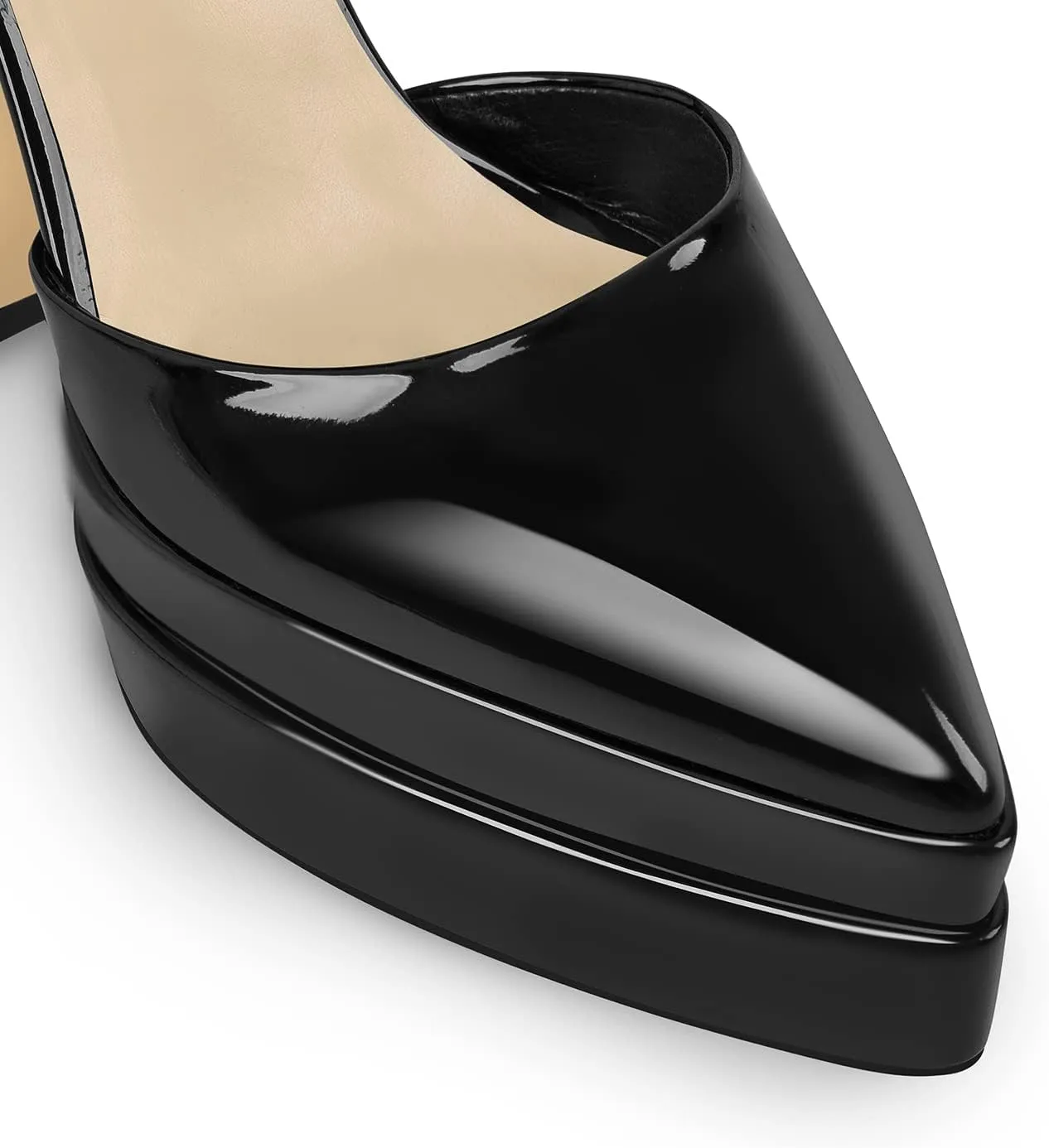richealnini Chunky Platform Heels for Women Ankle Buckle Strap Pumps Block High Heels Sandals