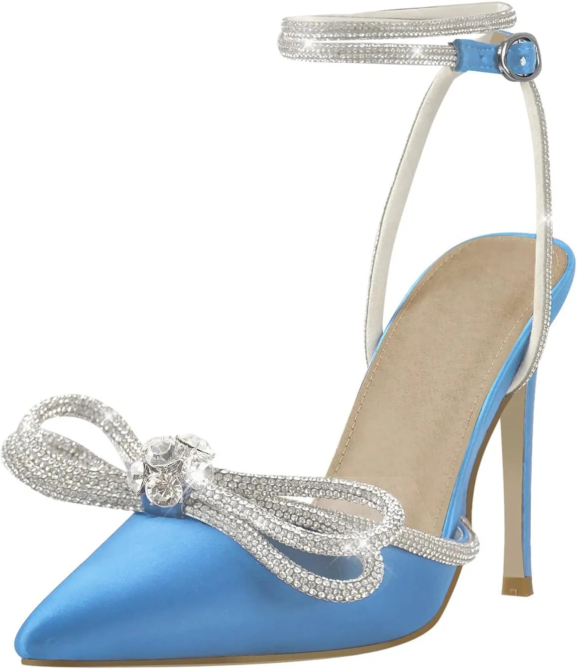 richealnini Women's Lace Up Ankle Strap Buckle Stilettos Sandals
