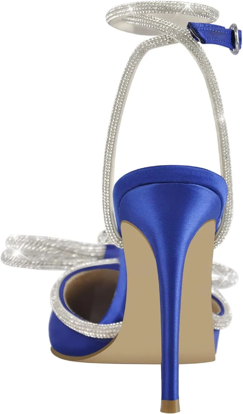 richealnini Women's Lace Up Ankle Strap Buckle Stilettos Sandals