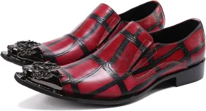 Santimon Men's Dress Shoes Comfortable Wedding Slip On Tuxedo Pointed Toe Formal Smoking Prom Loafers for Men