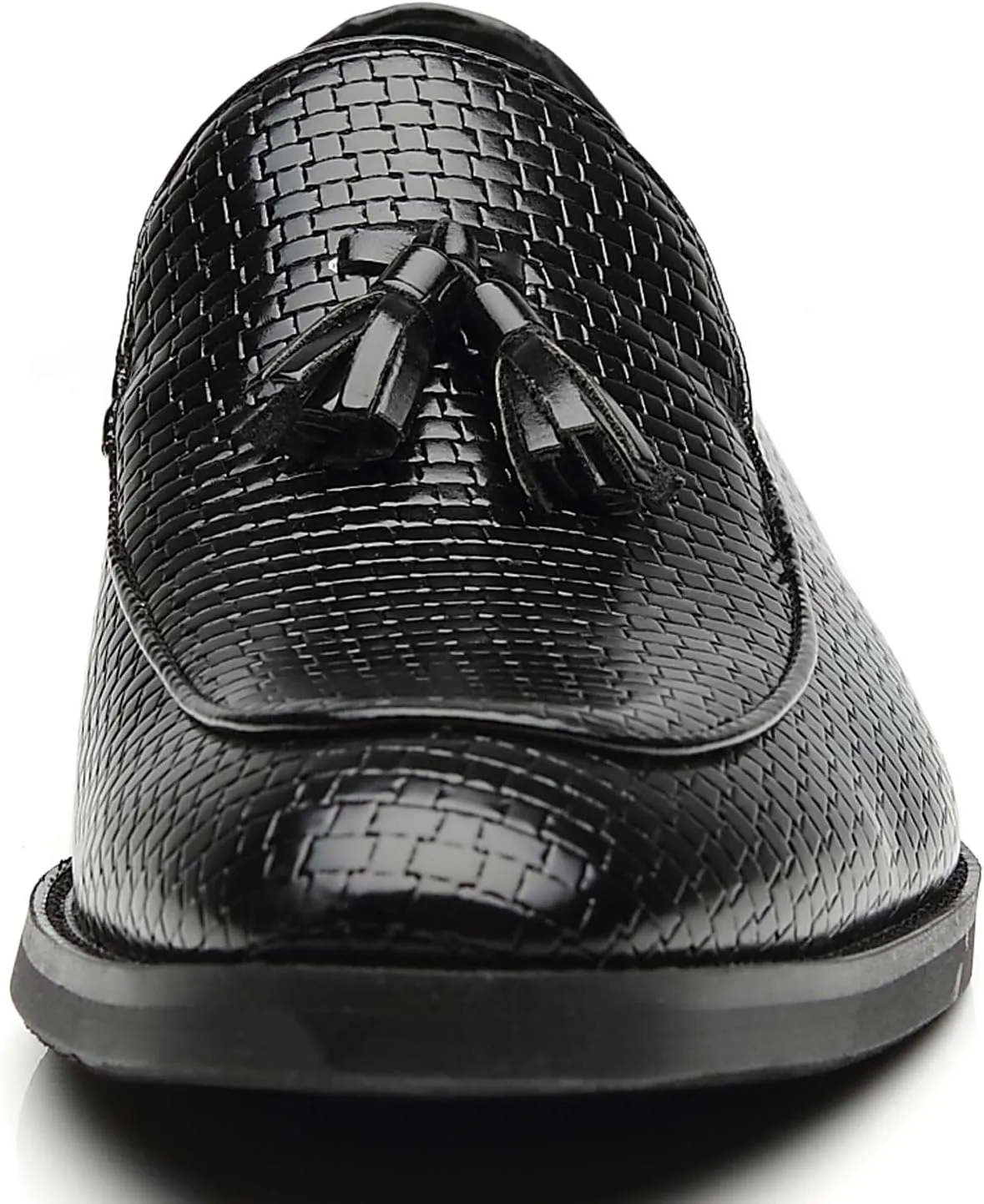 Santimon Men's Smoking Slipper Tassel Loafers Comfortable PU Leather Driving Boat Moccasins Casual Shoes