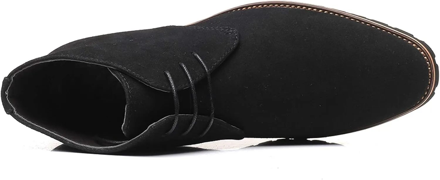 Santimon Men's Suede Leather Lace Up Oxfords Chukka Ankle Boots