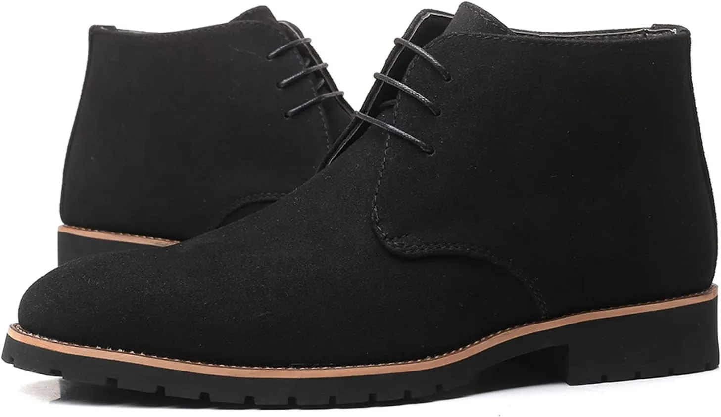 Santimon Men's Suede Leather Lace Up Oxfords Chukka Ankle Boots